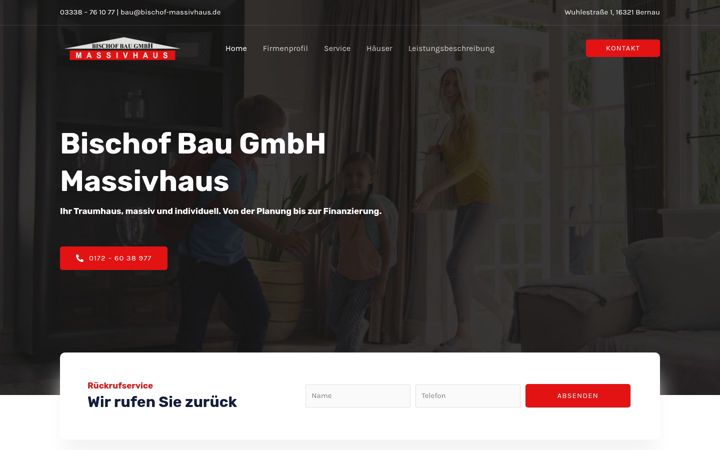Screenshot of bischof-massivhaus.de