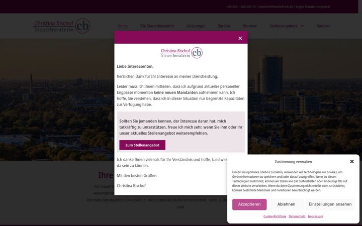 Screenshot of bischof-stb.de