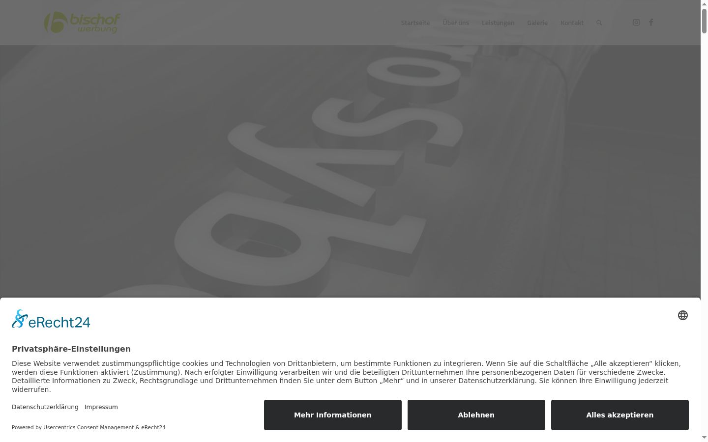 Screenshot del banner di consenso mostrato prima di qualsiasi interazione