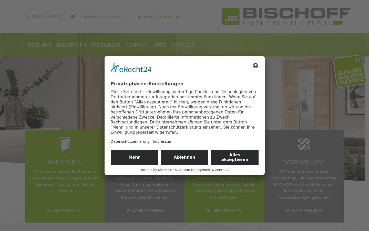 Screenshot of the consent banner shown before any interaction