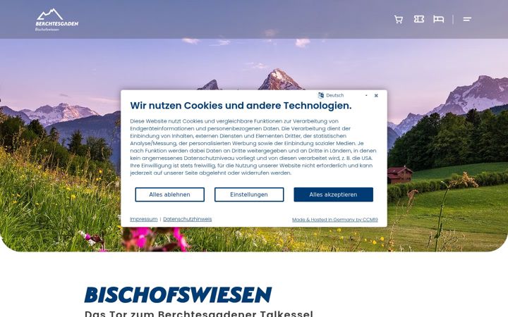 Screenshot of bischofswiesen.de