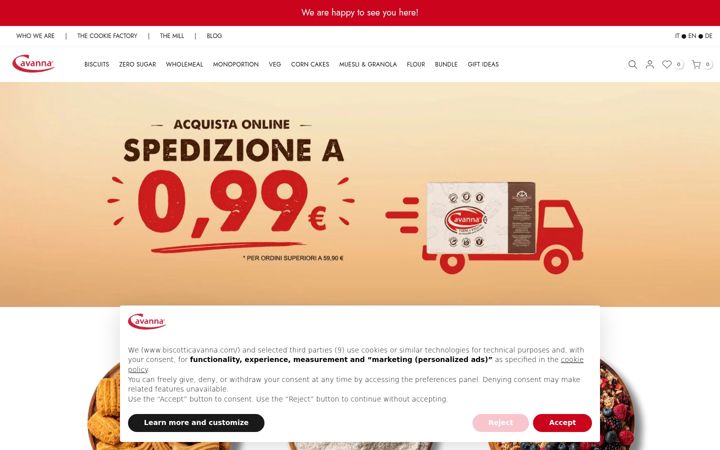 Екранна снимка на biscotticavanna.com
