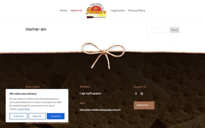 Snímek obrazovky biscottificiodelpasticciere.it