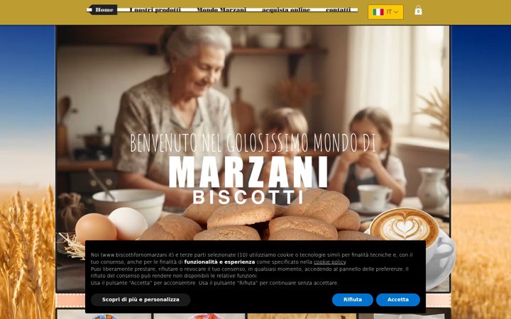 Screenshot of biscottifornomarzani.it