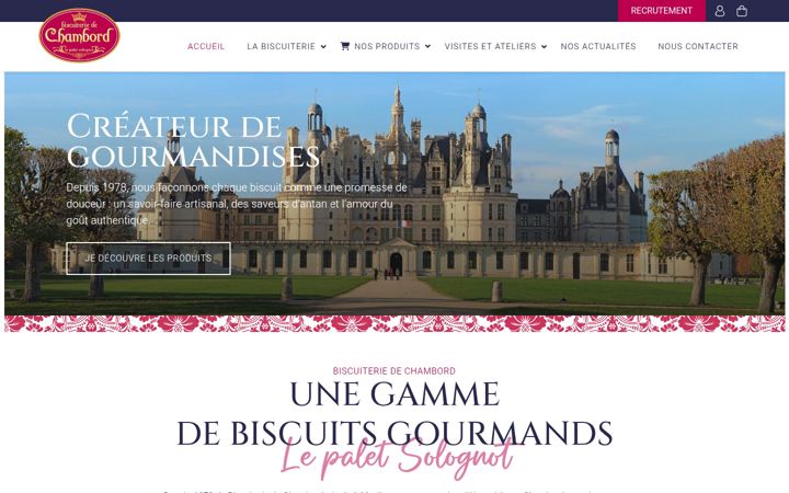 Snimka zaslona za biscuiteriedechambord.fr