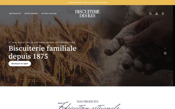 Screenshot of biscuiteriedesiles.bzh