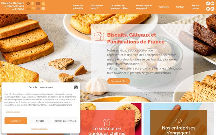 Snimka zaslona za biscuitsgateauxpanifications.fr