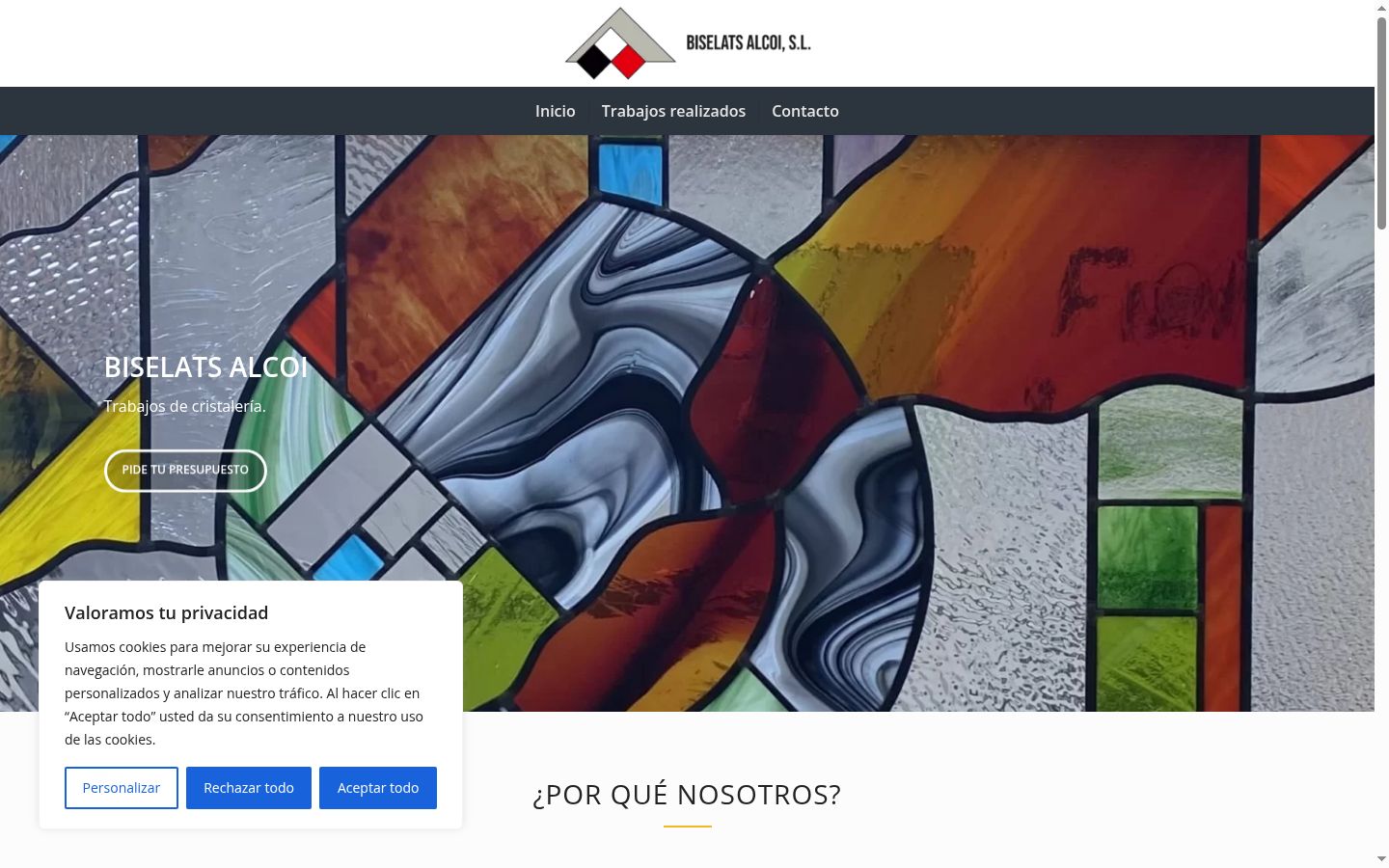 Screenshot del banner di consenso mostrato prima di qualsiasi interazione