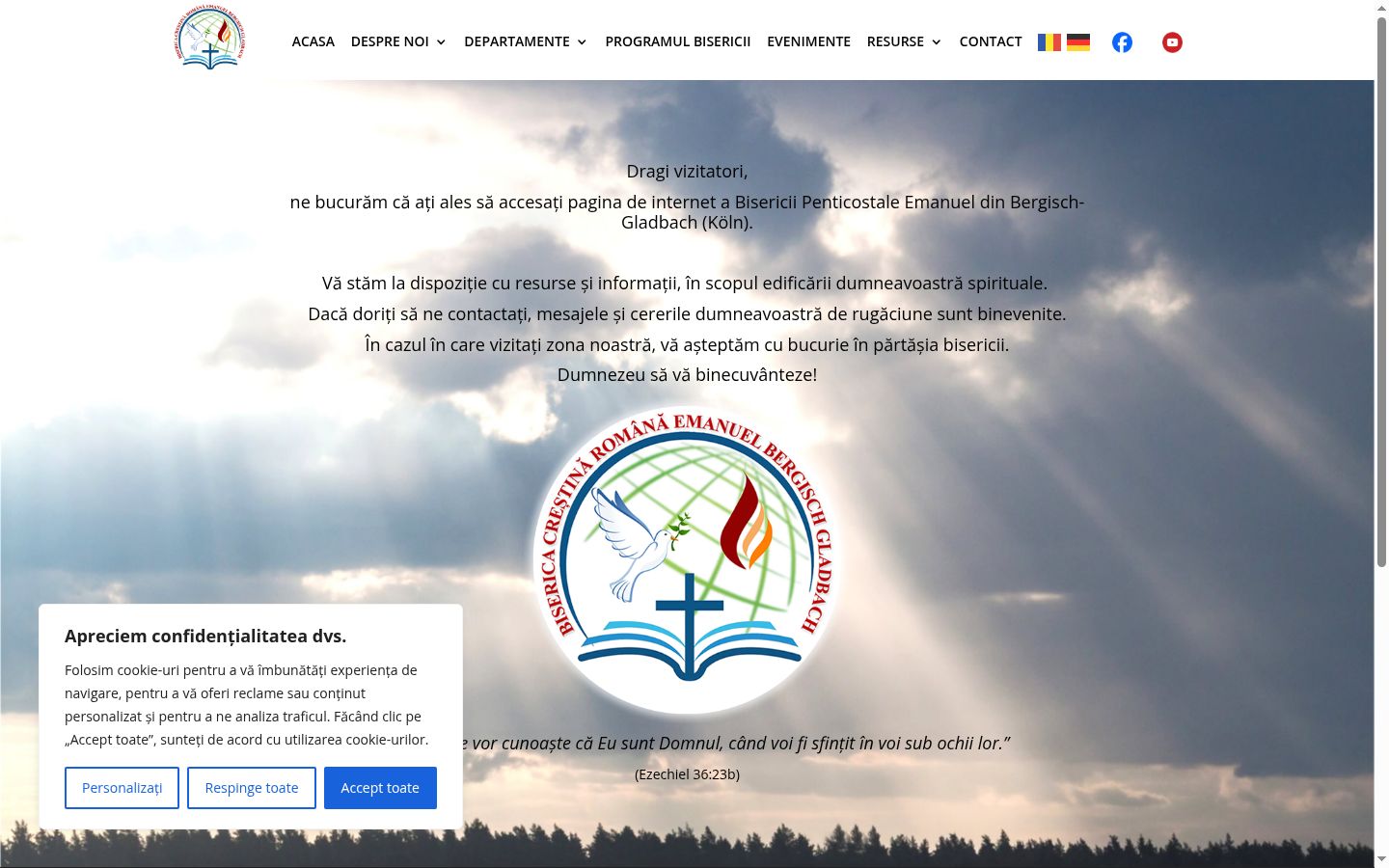 Screenshot des Einwilligungsbanners vor jeglicher Interaktion