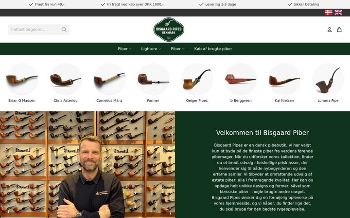 Screenshot of bisgaard-piber.dk