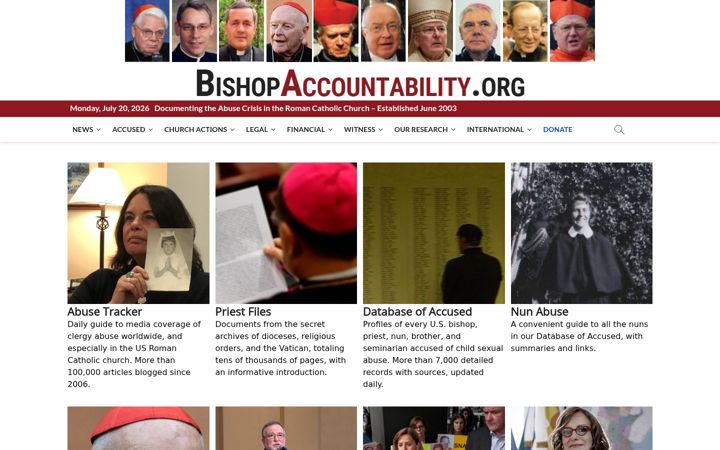 Screenshot of bishop-accountability.org