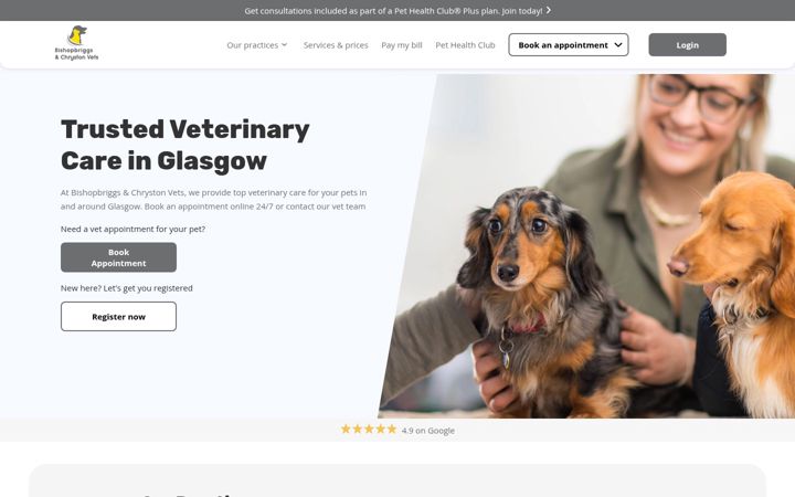 Screenshot of bishopbriggsvetcentre.com