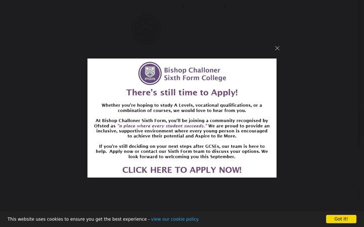 Screenshot of bishopchalloner.org.uk