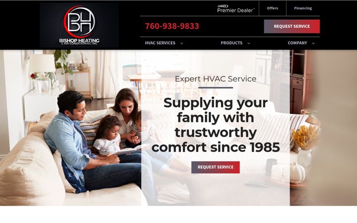 Skärmbild av bishopheatingandac.com