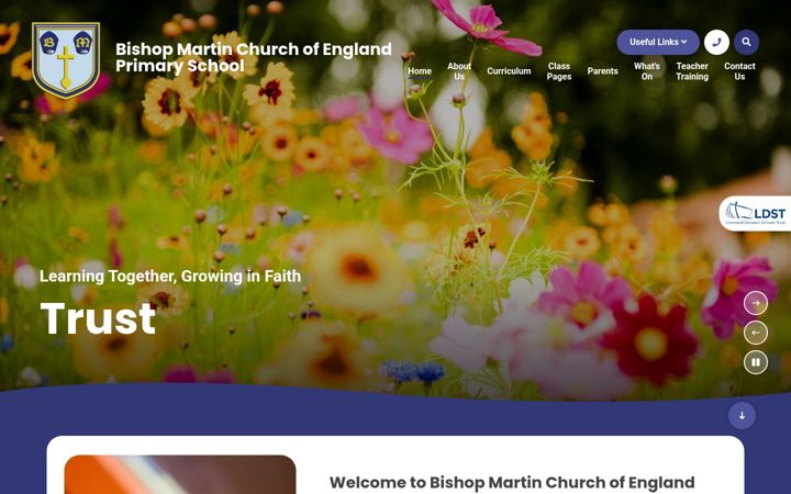 Skärmbild av bishopmartin.lancs.sch.uk