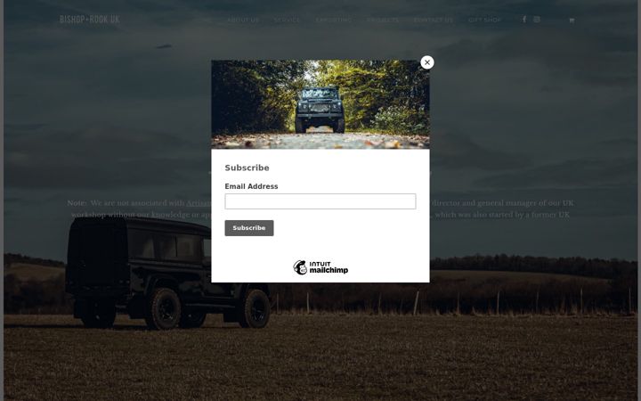 Skärmbild av bishoprook.co.uk