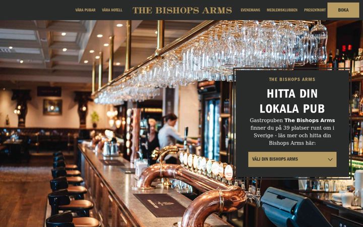 Screenshot of bishopsarms.com