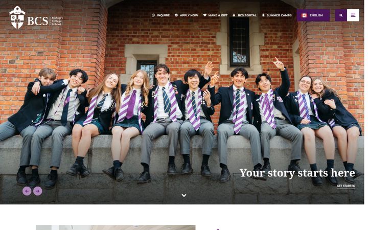 Skärmbild av bishopscollegeschool.com