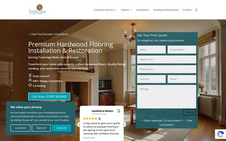 Screenshot of bishopsflooring.co.uk