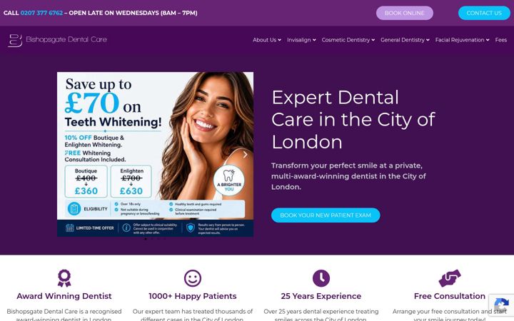 Képernyőkép: bishopsgatedental.co.uk