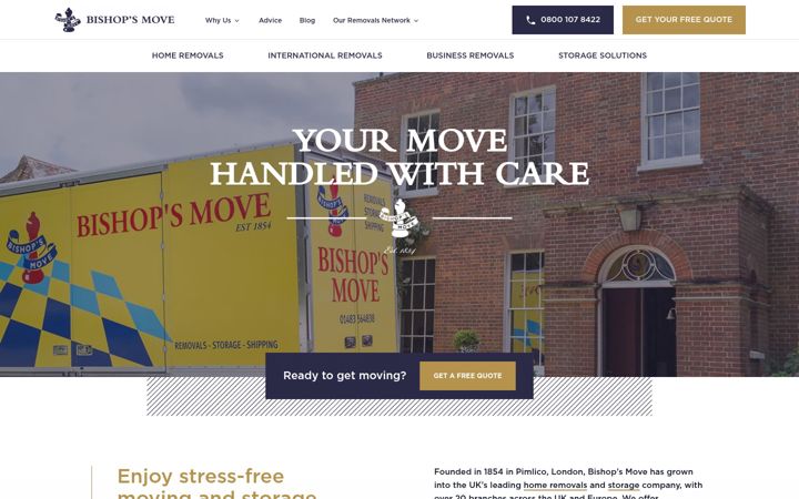 Screenshot of bishopsmove.com
