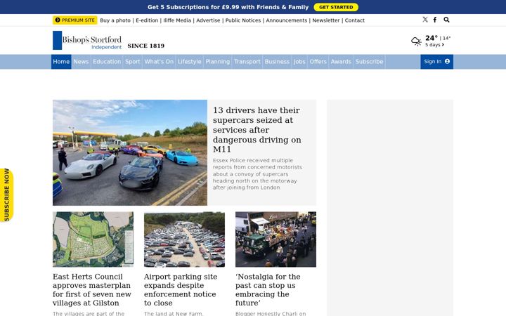 Screenshot of bishopsstortfordindependent.co.uk