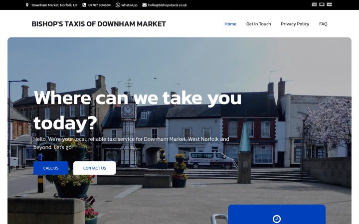 Screenshot of bishopstaxis.co.uk