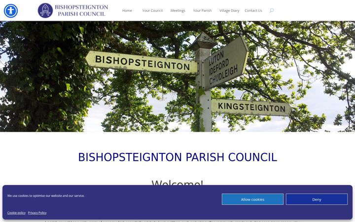 Screenshot of bishopsteignton-pc.gov.uk