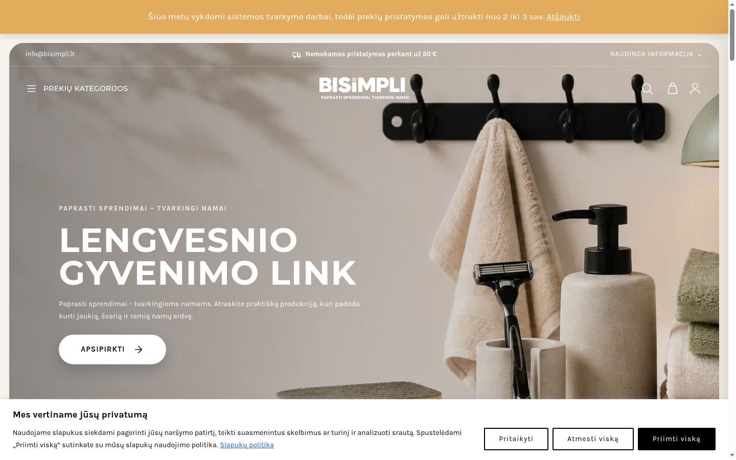Snimka zaslona bannera za privolu prikazanog prije bilo kakve interakcije