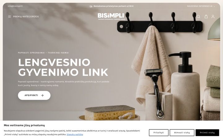 Screenshot van bisimpli.lt