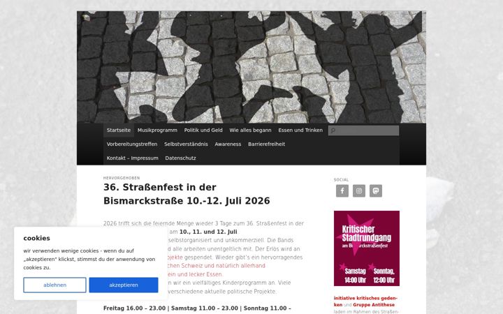 Screenshot του bismarckstrassenfest.de