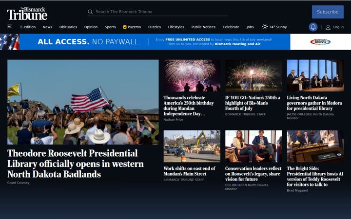 Screenshot of bismarcktribune.com