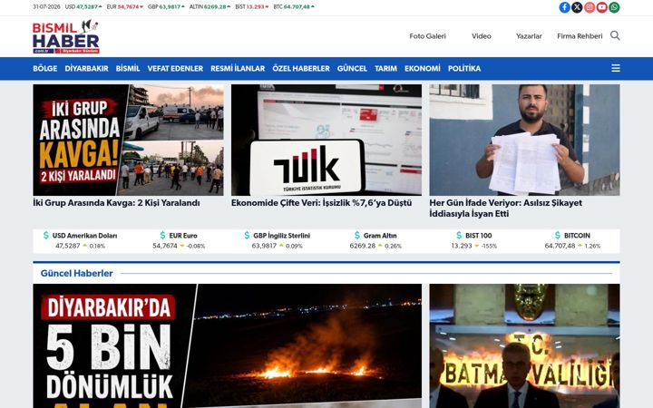 Screenshot of bismilhaber.com.tr