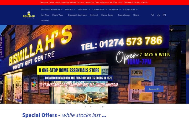 Screenshot of bismillahgiftcentre.co.uk