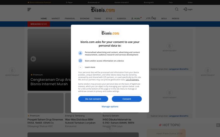 Zrzut ekranu bisnis.com