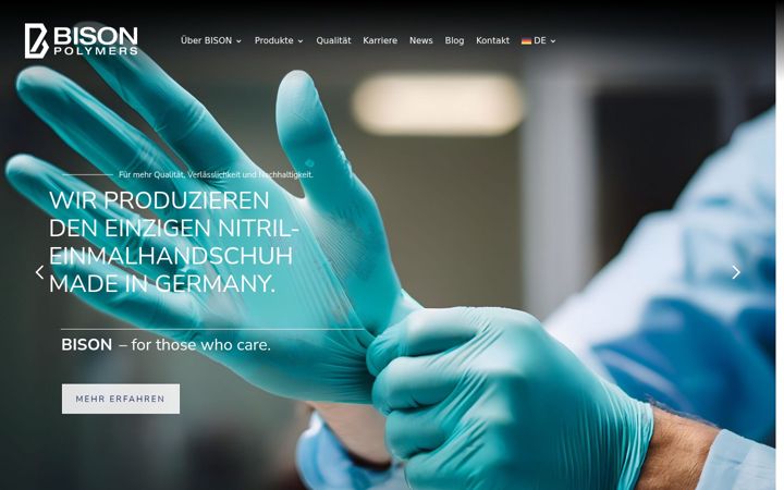 Kuvakaappaus sivustosta bison-polymers.com