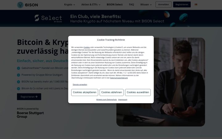 Screenshot of bisonapp.com