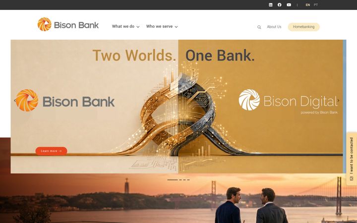 Skærmbillede af bisonbank.com