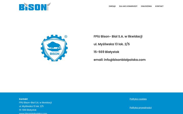 Screenshot of bisonbialpolska.com
