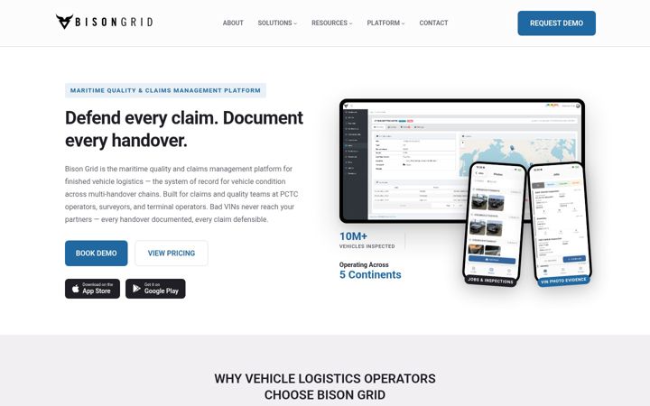 Screenshot of bisongrid.uk