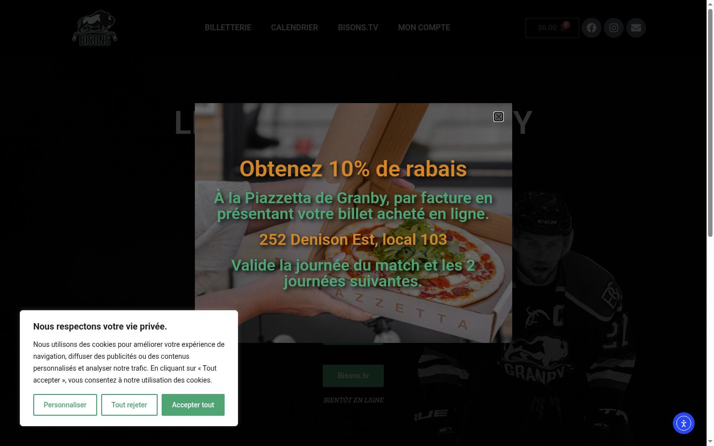 Sutikimo reklamjuostės, rodytos prieš bet kokią sąveiką, ekrano kopija