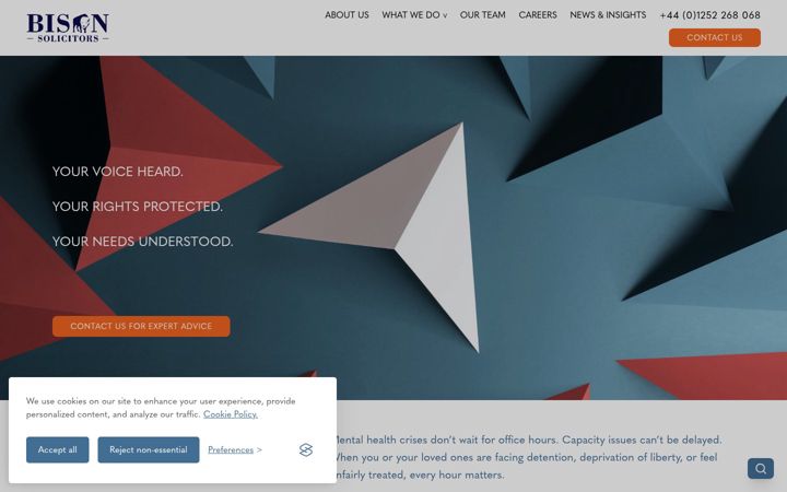 Screenshot of bisonsolicitors.co.uk