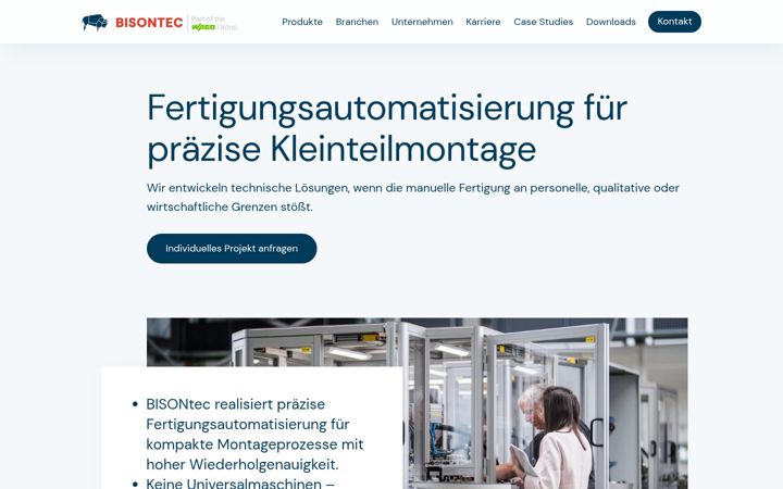 Screenshot of bisontec.de