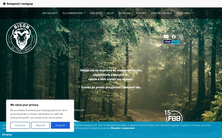 Screenshot of bisonultratrail.pl