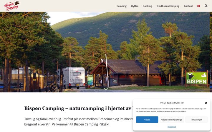 Screenshot of bispencamping.no