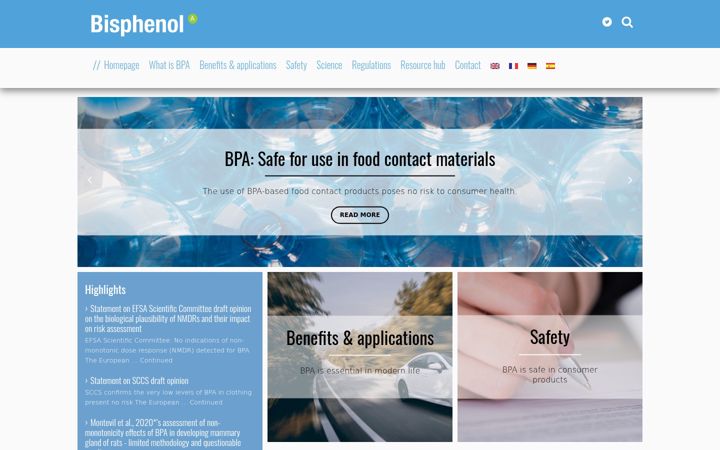Screenshot του bisphenol-a-europe.org