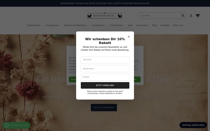 Screenshot of bisschen-mehr.de