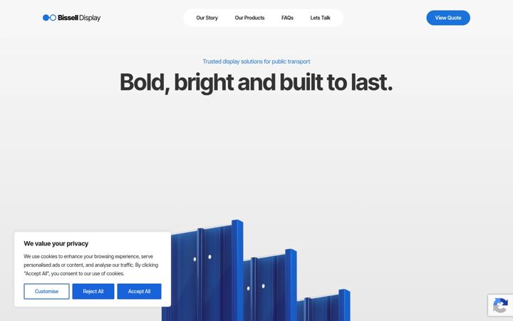 Screenshot of bisselldisplay.com