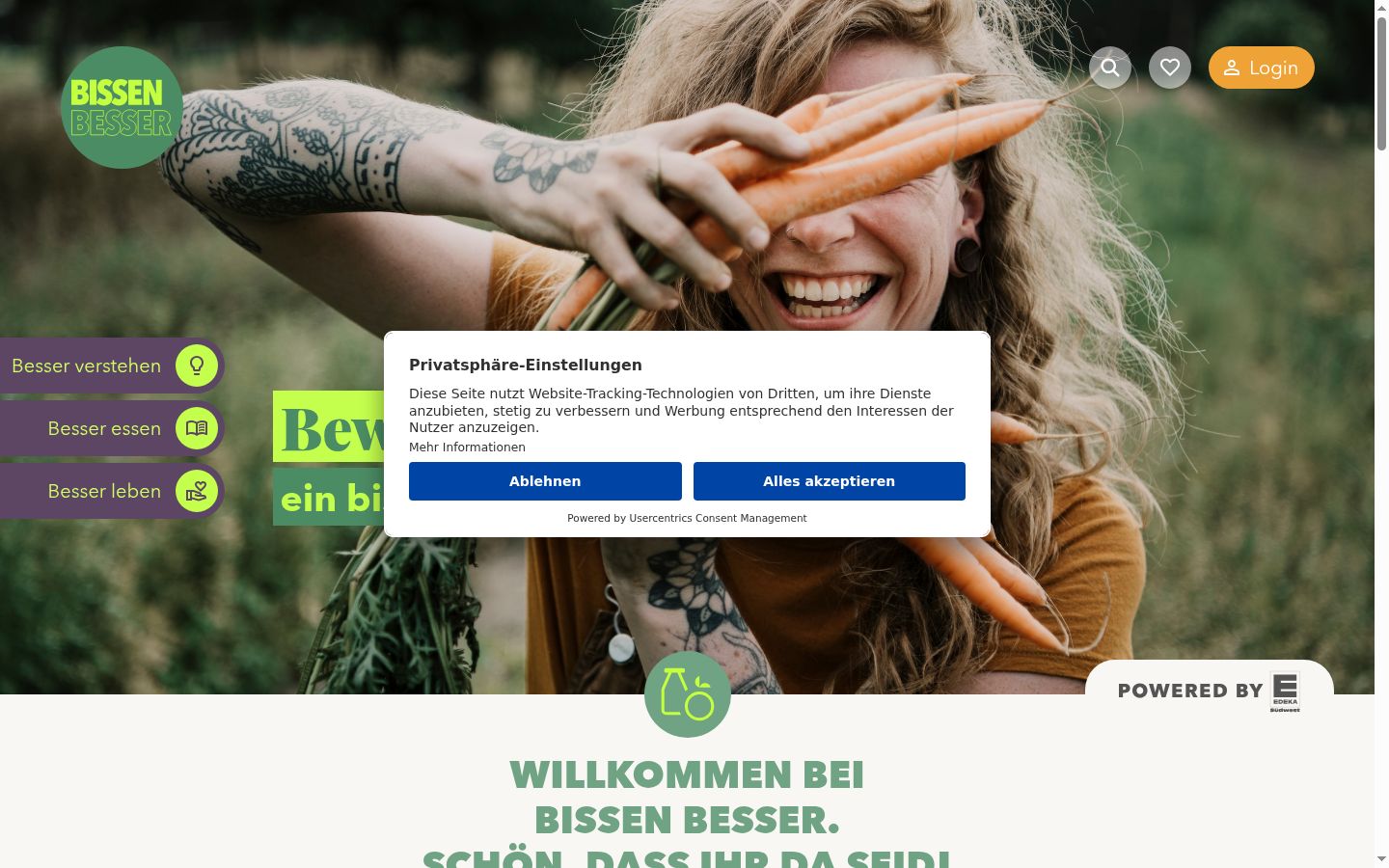 Capture d'écran de la bannière de consentement affichée avant toute interaction
