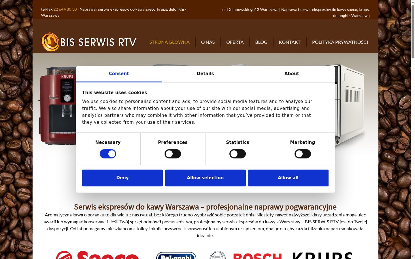 Snímek obrazovky baneru souhlasu zobrazeného před jakoukoli interakcí